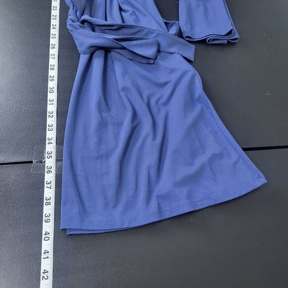 J Jill Wearever Womens Long Sleeve Dress XL Blue Belted Knee Length Career Work - Picture 8 of 8